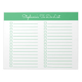 Simple Green 8.5x11 Tweecoloms Checklist Notitieblok