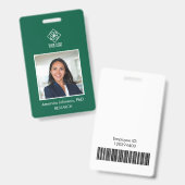 Simple Green aangepast logo personeelsfoto ID Badge (Voor- en achterkant)