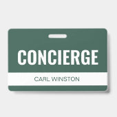 Simple Green Aangepaste Hotel Concierge Personeels Badge (Voorzijde)