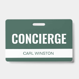 Simple Green Aangepaste Hotel Concierge Personeels Badge