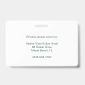 Simple Green Aangepaste Hotel Concierge Personeels Badge (Achterkant)