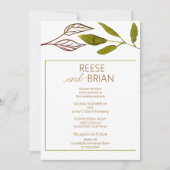  Simple Green and Brown Nature wedding Invitation Kaart (Voorkant)