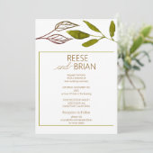  Simple Green and Brown Nature wedding Invitation Kaart (Staand voorkant)
