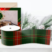 Simple Green and Red Plaid Christmas Holiday Grosgrain Lint