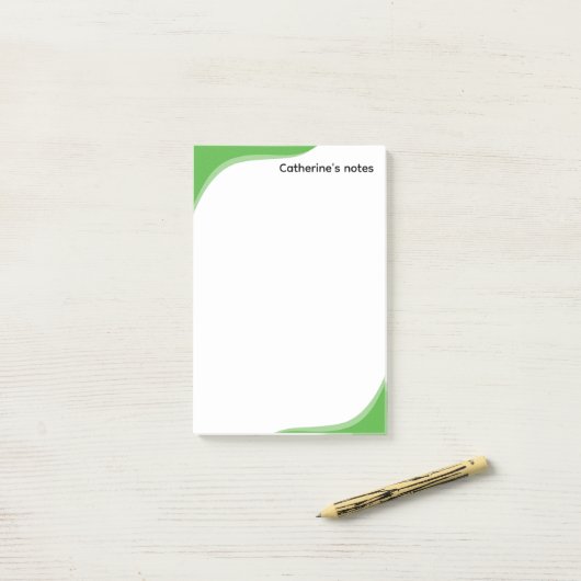 Simple green & black waves customizable post-it® notes (Op bureau)