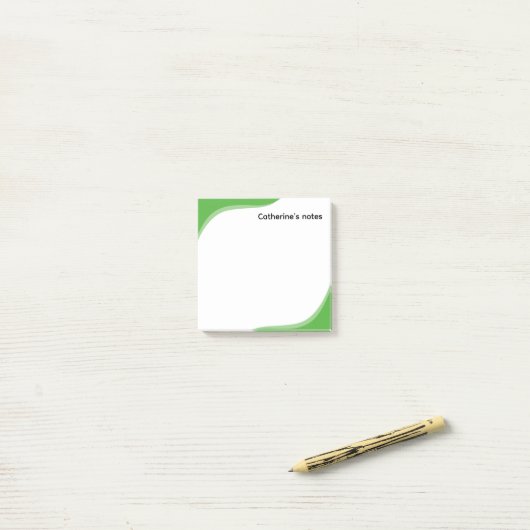 Simple green & black waves customizable post-it® notes (Op bureau)
