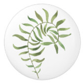 Simple Green Botanical Fern Keramische Knop (Voorkant)