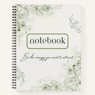 Simple green botanical notebook notitieboek