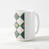 Simple green check with mushrooms koffiemok (Voorkant rechts)