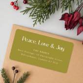 Simple Green Christmas Holiday Return Address Etiket