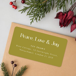 Simple Green Christmas Holiday Return Address Etiket
