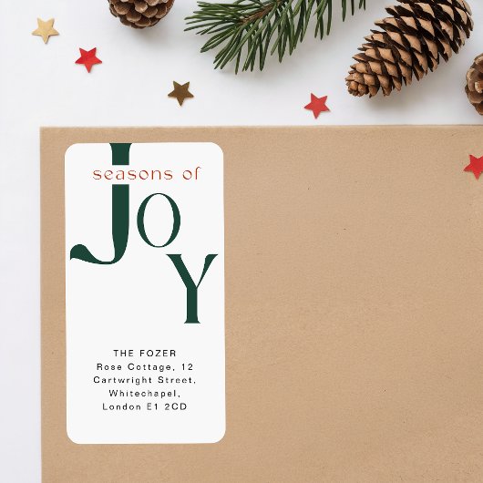 Simple Green Christmas Holiday Return Address Etiket