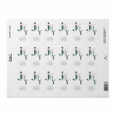Simple Green Christmas Holiday Return Address Etiket (Full Sheet)