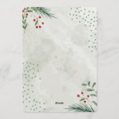 Simple Green Christmas Party Invitation Card Kaart (Achterkant)