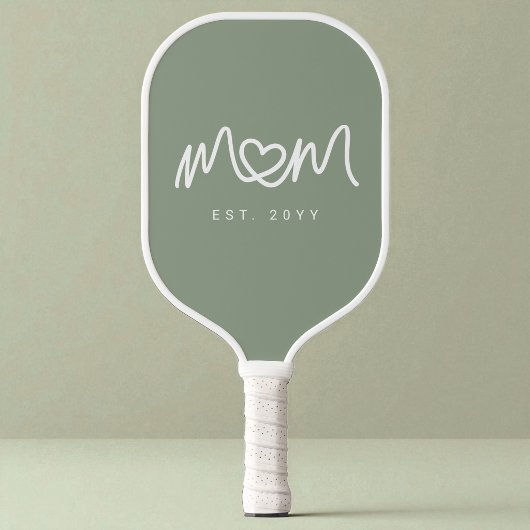 Simple Green Cute Heart Script Moeder Opgericht Es Pickleball Paddle