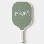 Simple Green Cute Heart Script Moeder Opgericht Es Pickleball Paddle (Voorkant)