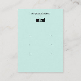 Simple Green Earring Display Kaart Visitekaartje