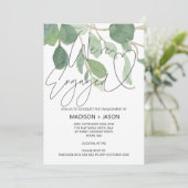 Simple Green Eucalyptus We zijn verloofd uitnodigi Kaart (Staand voorkant)