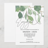 Simple Green Eucalyptus We zijn verloofd uitnodigi Kaart (Voorkant / Achterkant)