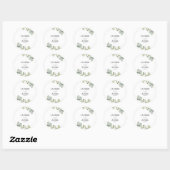 Simple Green Eucalyptus Wedding Ronde Sticker (Vel)