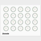 Simple Green Gingham Baby Shower Sticker (Vel)