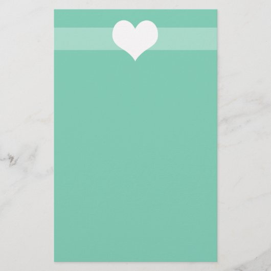Simple Green Heart Briefpapier (Voorkant)