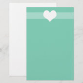 Simple Green Heart Briefpapier (Voorkant / Achterkant)