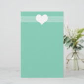 Simple Green Heart Briefpapier (Staand voorkant)