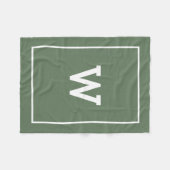 Simple Green Initiaal Monogram Fleece Deken (Voorkant (Horizontaal))