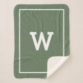 Simple Green Initiaal Monogram Sherpa Blanket Deken (Voorkant)