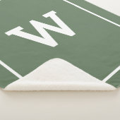 Simple Green Initiaal Monogram Sherpa Blanket Sherpa Deken (3/4)