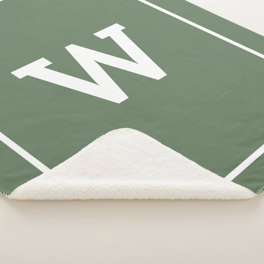 Simple Green Initiaal Monogram Sherpa Blanket Sherpa Deken (3/4)