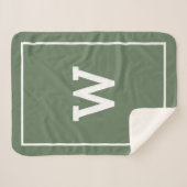 Simple Green Initiaal Monogram Sherpa Blanket Sherpa Deken (Voorkant (horizontaal))