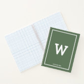 Simple Green Initiaal Monogram Sketchbook Notitieboek (Binnen)