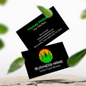 Simple Green Lawn Care Logo Business Card Visitekaartje
