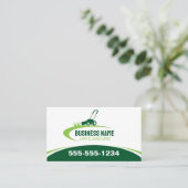 Simple Green Lawn Landscaping Mowing Service Visitekaartje (Staand voorkant)