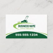 Simple Green Lawn Landscaping Mowing Service Visitekaartje (Voorkant)