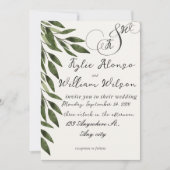 Simple green leaves for wedding kaart (Voorkant)