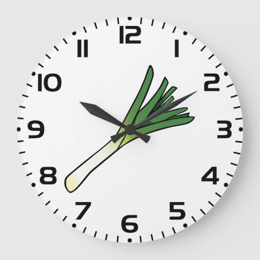 Simple Green Leek Vegetable Grote Klok (Voorkant)