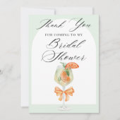 Simple Green Love At First Spritz Bruiloftsborrel Bedankkaart (Voorkant)