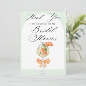 Simple Green Love At First Spritz Bruiloftsborrel Bedankkaart (Staand voorkant)
