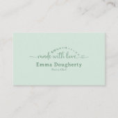 Simple Green Made with Love Typografie Bakkerij Visitekaartje (Voorkant)
