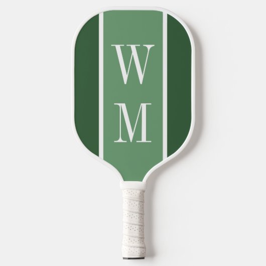 Simple Green Minimalist Monogrammed  Pickleball Paddle (Voorkant)