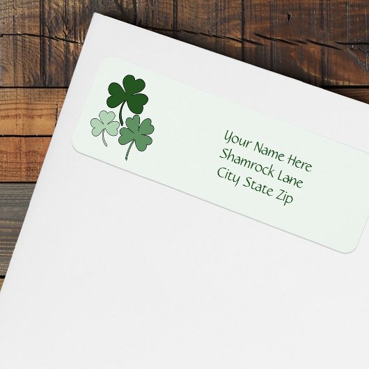 Simple Green Minimalistische Klaver Etiket
