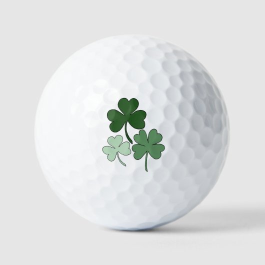 Simple Green Minimalistische Klaver Golfballen (Voorkant)