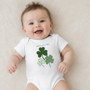 Simple Green Minimalistische Klavertjevier Klaver Romper