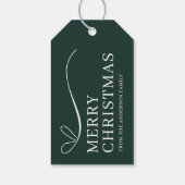 Simple green modern Merry Christmas Cadeaulabel (Achterkant)
