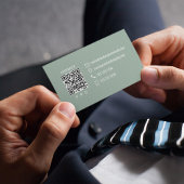 Simple Green Monogram QR Code | Connect with Me Visitekaartje