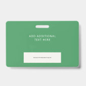 Simple Green Personeelsfoto ID Logo Streepjescode Badge (Achterkant)