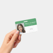 Simple Green Personeelsfoto ID Logo Streepjescode Badge (Handheld)